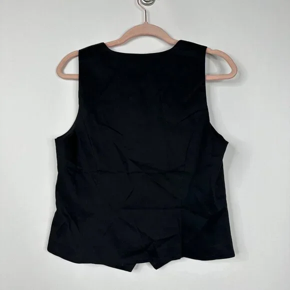 NWT White House Black Market Sleeveless Sateen Vest Black 14 #WHBM70 - Picture 3 of 8